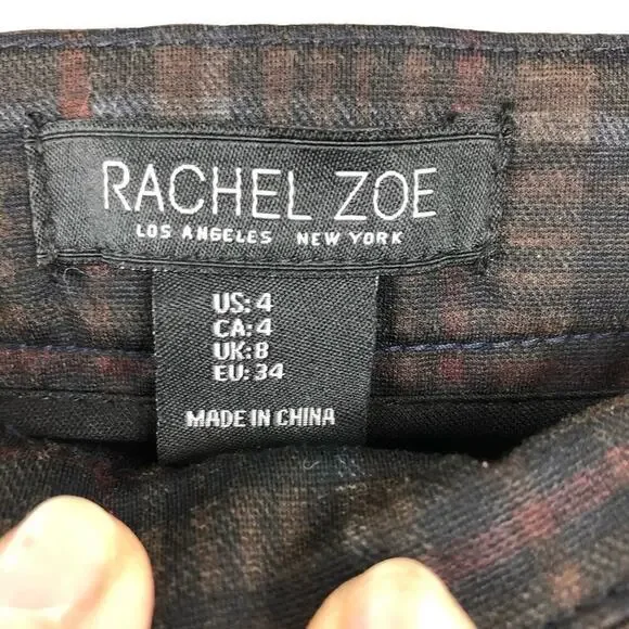 Rachel Zoe Laurel style- stylish brown plaid Pants - Picture 14 of 15